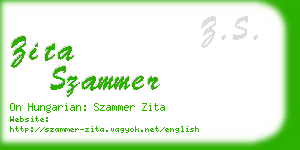 zita szammer business card